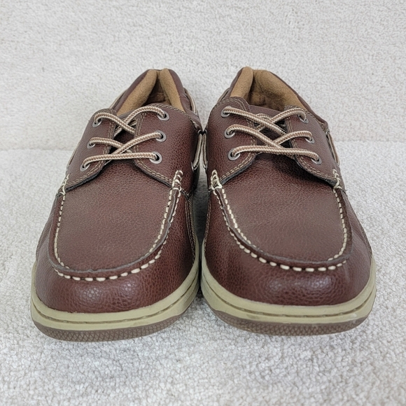 Flex Step Men's Brown Benjamin Comfort Dress Casual Boat Loafers Sz 11 - Picture 4 of 12